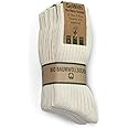 GoWith 4-5 Pairs Unisex Natural 97% Cotton Crew Socks, Comfy Cozy Breathable Seamless Casual Socks for Men & Women
