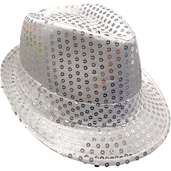 Accessoire Danse Jazz Paillettes Set Déguisement Jazz EUPSIIU - Chapeau, Cravate, Nœud Papillon Et Gants Pailletés Argent Pour Spectacle Accessoires Danse Jazz Paillettes