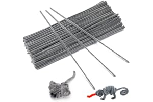 GCQQ 100Pcs Grey Pipe Cleaners, 6mm*30cm Chenilles Stems Pipe, Chenille Crafts Pipecleaners for DIY & Cleaning（Grey）