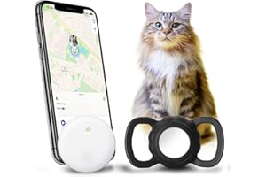 SUOXIOM Smart Pet Tracker Halsband für Katze - Pet Location Tracker mit Halter, Keine monatliche Gebühr,kompatibel mit Apple Airtag Find My (nur iOS), Anti-Verlust-Tracking-Gerät für Haustiere,Gepäck,Taschen