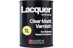 HEMWAY Matt Clear Lacquer 1L | Multi-Surface Sealer to Varnish Wood & Furniture, Interior & Exterior | Waterproof, Weatherproof, Fast-Drying Clear Varnish | Protective Durable Matt Finish Top Coat