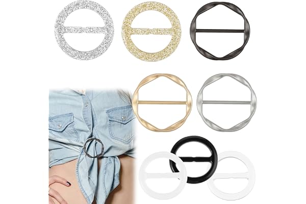 DSLSQD 8 stycken t-shirt klipp broscher för kläder tygring bältesspänne damer halsduk ring clip t-tröja slipsklämmor för dame