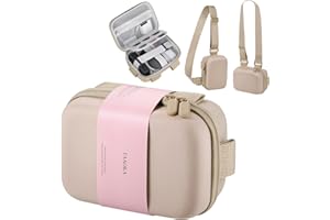 TAAOKA Etui na aparat cyfrowy, ochronna i lekka obudowa na aparat z 2 sposobami przenoszenia, wodoodporna i odporna na wstrząsy mała torba na aparat, BEŻOWY, Styl1