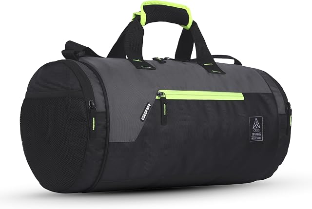Gear Cross Training 9"/29L Large Water Resistant Duffle Bag | Travel Bag | Gym Bag for Men & Women (Black - Gr