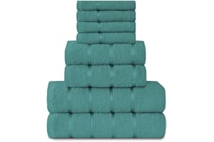 GC GAVENO CAVAILIA Boston Balle de Serviette, Coton, Bleu Sarcelle, 8Pc Set