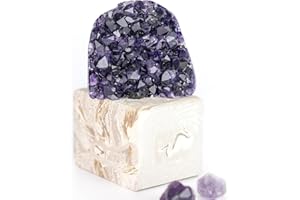 Deep Purple Project Amethyst-Clusters Quarz-Kristall-Geode 0,9 kg bis 0,5 kg Plus: Premium-Geschenk-Box, spiritueller Heilstein