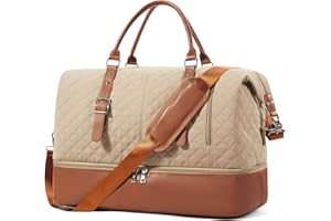 WINSPANSY Sac de Voyage Femme，Sacs de Bagage à Main Sport Weekend Grand Format avec Compartiment à Chaussures Sac de Clinique Camping étanche Mommy Bag Khaki