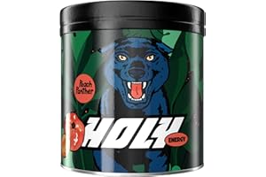 ‎HOLY ENERGY HOLY Energy 'Peach Panther' Focus Booster mit Pfirsich & Aprikosen Geschmack - 50 Portionen mit NewCaff & Grüntee Extrakt - Energydrink in Pulverform - Vegan mit 100% natürlichen Fruchtaromen