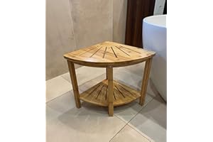Seablu ECOLAM Ecktisch Eckduschbank Hocker Bambus Holz Tisch Aufbewahrung Costa 40 x 43 cm