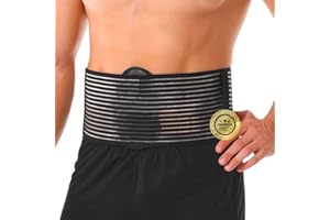 OrtoPrime Faja HERNIA UMBILICAL Hombre y Mujer - Cinturón de Soporte Abdominal Postquirúrgica - para Ombligo (Talla S/M 70-90CM)