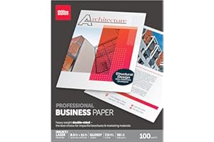 Office Depot Professionelles Broschüren- und Flyerpapier, glänzend, 21,6 cm x 27,9 cm, 22,7 kg, 100 Blatt, 124213