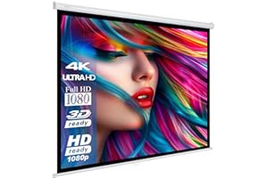 ESMART Economía EXR Pantalla Manual 257 cm Imagen 240 x 240 cm (134") | Formato 1:1 | Pantalla de proyección de proyector de Cine en casa Pantalla de Enrollable LCD LED