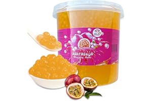 ‎PANDA MEISTER 3KG Bubble Tea Perlen Maracuja - Bubbletea Boba Perlen Set - Natur&Vegan- Bubble Tea Perlen Bubbles - Super Ideen zum Selber Machen Bubble Tea und Fantastische Boba Partys