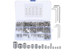bayidun Socket Set Screws Kit, 300 Pcs Stainless Steel Grub Screws Assortment, Hex Socket Head Cap Screws, Allen Head Bolts, Hex Machine Screw Set, M2.5 M3 M4 M5 M6 M8