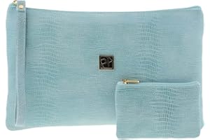 PAULA ALONSO PA Bolso Cartera Plana en Piel Asa de Mano y Cremallera