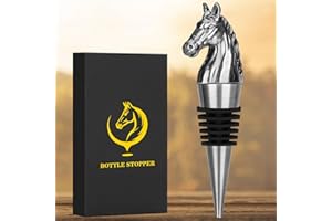 ‎LULLEA LULLEA Pferd Weinflaschenverschluss, Pferde Geschenk Weingeschenke Geburtstagsgeschenke für Männer Frauen, Pferde Deko Pferdekopf Weinverschluss für Wein Champagner Silber