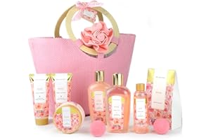 ‎SPA LUXETIQUE Bade Geschenkset SPA LUXETIQUE 10tlg Rosenduft Geschenke für Frauen mit Handtasche, Geburtstagsgeschenke Damen, Wellness set für Frauen, Valentinstag Geschenk, Weihnachtsgeschenke für Frauen