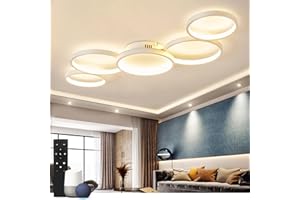 ‎BAYHT BAYHT Smart LED Ceiling Light Compatible with Alexa App Google Home 50 W 6000 LM Round White Dimmable with Remote Control 3000 K - 6500 K Ceiling Light for Bedroom Living Room 100 cm