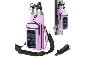MoKo Magnetic Gym Bag, Magnetic Water Bottle Holder with Clear Phone Pouch, Built-in 4 Magnets Fitness Bag for Men and Women Compatible with Most Water Bottles, Gym Accessories Gifts, Purple