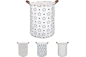 Enloffi Cesta Ropa Sucia 65L Grande Cesto de la Ropa Sucia Portátil Cestos para la Colada con Asas Impermeable Cestas de Lavandería para Ropa Cesta de Almacenamiento para Dormitorio, Estrella Azul