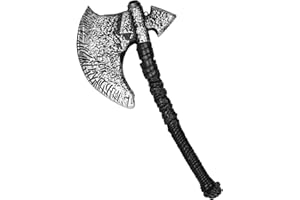 Spinosaurus 18" Viking Axe,Plastic Silver Axe for Viking Costume Kids Adult Toy Axe Halloween Dress Up Accessories Cosplay Props