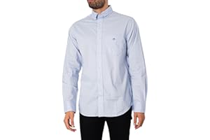 GANT Męska koszulka REG POPLIN, jasnoniebieski, XL