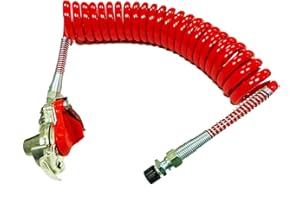 FW Fahrzeugbedarf Wilms Luftwendel/Wendelschlauch rot mit Kupplungskopf M16, LKW/NFZ/Anhänger
