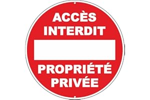 pubblimania Propriété Privée Accès Interdit panneau de signalisation routière en aluminium métal rond de 3 mm d'épaisseur pour extérieur Ø 30 (Propriété Privée Accès Interdit)