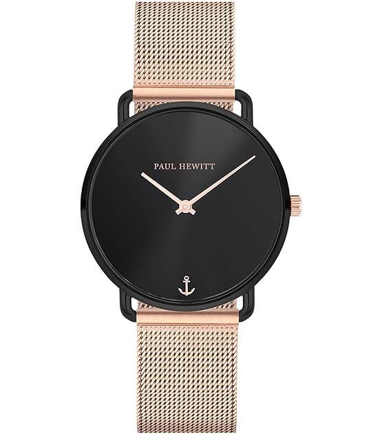 Armbanduhr Damen Miss Ocean - Frauen Uhr (Rosegold, Silber, Schwarz) mit 3 Zeiger Meshband Gliederband Lederband