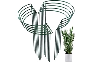 Lot de 10 Piquets de Soutien pour Plantes de Jardin, Support de Plantes de Jardin demi-rond pour Tomate, Pivoines, Hortensia, Vigne, Plantes Grimpantes Fleur Intérieur Extérieur (20 x 35 cm)