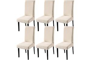 YISUN Dining Chair Covers Set of 6, Stretch Removable Washable Kitchen Chair Covers, Chair Slipcover for Hotel, Dining Room, Ceremony, Banquet Wedding Party