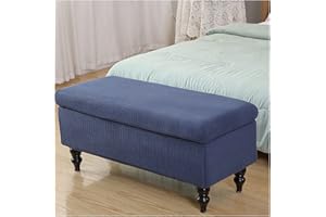 XGANGM Copertura per Cassapanca Contenitore Fodera Panca Poggiapiedi Pieghevole Fodera in Ottomano Copri ottomano,Fodera per Poggiapiedi Rettangolare,Copri Pouf Poggiapiedi,Royal Blue,1large