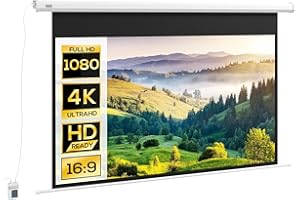 HOMCOM Schermo per Proiettore 84 Pollici 16:9, Telo Proiettore Motorizzato con Telecomando, Montaggio a Muro e Soffitto, 215x8x140cm, Bianco