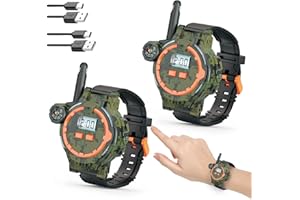 TOYER Rechargeable Kids Walkie Talkies with Flashlight - Outdoor Toy Gifts for Boys and Girls(2 Pack)