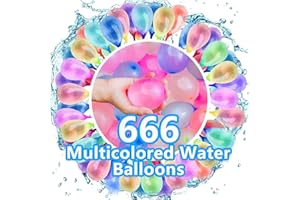 YUEBAOWAN 666 Water Balloons Self Sealing, Multi-color Water Balloons for Kids Easy Fill, Great for Pool Outdoor Parties, Beach, Summer Fun, Water Games