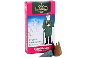 ‎CROTTENDORFER Crottendorfer Räucherkerzen - Räucherkerzen/Duftkerze - Bunte Mischung - 24 Stück, Größe M - Made in Germany