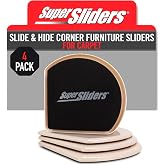 Super Sliders 4734295N halılar i&ccedil;in tekrar kullanılabilir mobilya s&uuml;rg&uuml;s&uuml;, duvarlar ve k&ouml;şeler i&ccedil;in kare kenar, mobilyaların 