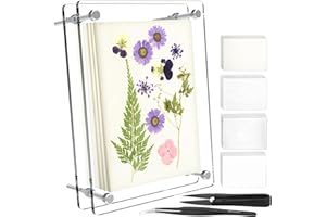 JOENCOST 6 Layer Flower Press Kit, Acrylic Leaf Preservation Kit, DIY Nature Leaf Pressing Book for Beginner Craft Lovers to Make Dried Plants