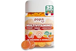 POP IT Gummies Multivitamines Adultes - Immunité, Énergie - Sans Sucres, Vegan, Goût Tropical - 13 Multi Vitamines et Minéraux Essentiels Femme & Homme - Gummies Vitamine A, B, C, D, Zinc - 60 unités
