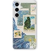 Multitronic Samsung Galaxy S25 FE ile Uyumlu Van Gogh Desenli Şeffaf Telefon Kılıfı