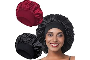 OLICKY Satynowy czepek do włosów, satynowy czepek na noc, regulowany, elastyczny, do ochrony włosów, czepek do spania, jedwabny, damski, miękki