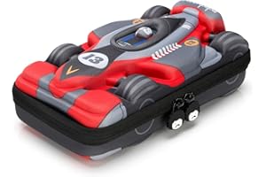 Rockpapa Race Car Large Pencil Cases, Big Pencil Case for Boys & Girls, Small Storage Box for School Students Boys Teens Kids Toddlers (Grey Red)