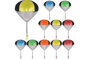 Giaonlgy 10 Piezas Juguetes de Paracaídas,Mano Que Lanza el Juguete del Paracaidista,Juego de Juguete Lanzador de paracaídas,Juguete de Vuelo,Juguetes al Aire Libre para niños