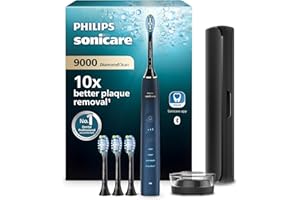 Philips Sonicare DiamondClean 9000, cepillo dental eléctrico, edición especial, cepillo dental sónico con aplicación, sensor de presión, soporte de carga, color aguamarina, modelo HX9911/89