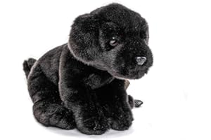 Uni-Toys - Cucciolo Labrador (nero), con guinzaglio – 23 cm (altezza) – cane di peluche, animale domestico – peluche