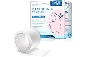 FONCBIEN Feuilles de cicatrice en silicone - Patchs Réparateurs Transparents en Silicone 2,5x150cm – Atténue les Marques Cutanées, Uniformise le Teint et la Texture – Adhésifs Discrets au Quotidien