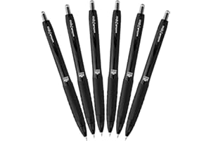 ‎UNI-BALL Uni-Ball Signo 307 Feiner, einziehbarer Tintenroller, 6er Packung, Schwarz, UMN-307