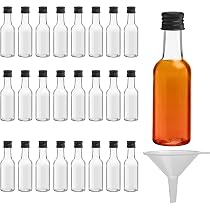 48 Mini Bouteilles Plastique 50ml - Avec Étiquettes Kraft | Idéal Mariage, Cadeaux & Fêtes - Entonnoir Inclus