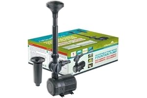 AllPondSolutions ECO-2300PPFA Pond Pump Submersible with Fountain Attachment for Outdoor Garden – Adjustable Flow 2300 Litre/Hour Flow Rate