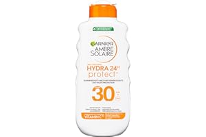 Garnier Ambre Solaire Hydra Protect+ Lait Solaire 24h SPF 30 Protection UVA et UVB avec Vitamine C 175 ml